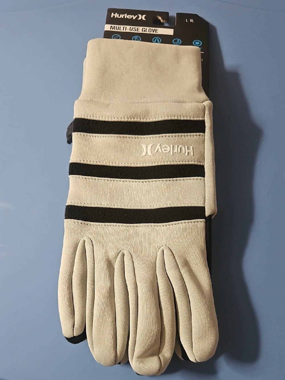 HURLEY MEN'S TRAILHEAD MULTI- USE GLOVES: GRAY: NEW WITH TAGS: SIZE L/XL